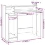 Desk with LED Lights White 97x45x90 cm Engineered Wood Image 5