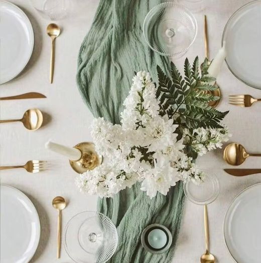 Sage green tablecloth