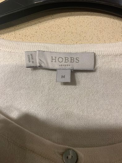 Hobbs cream silk blend cardigan 12/14
