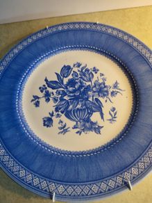 Stunning Queens Blue Hanging Plate By May Gilliatt.