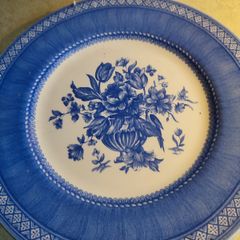 Stunning Queens Blue Hanging Plate By May Gilliatt.