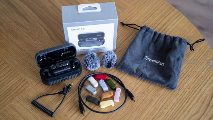 SmallRig 5716 S70 Wireless Microphone with Multi-Device Compatibility (2 TX + 2 RX + Charging Case + 9 Mic Covers)