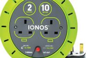 2 Socket Cable Reel, 10m, Green Extension Lead, 13A with Thermal Cut Out, Heavy Duty Outdoor Extension Lead