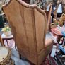 Vintage Leather Wingback Armchair Exceptional Patina & Character Image 3