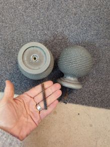Grey round curtain Finials