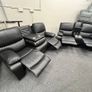 Rita Black Leather Manual Recliner Sofa Image 6