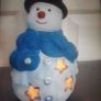 Christmas Snowman Tea Light Holder .. Will Include a Tealight Image 7