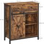 Cabinet with Sliding Door Storage Cabinet, Kitchen Cupboard with Sliding Door, Open Compartment, Adjustable Shelf, Industrial, for Hallway, Living Room, Kitchen, Study, Vintage Brown-Black, Image 4