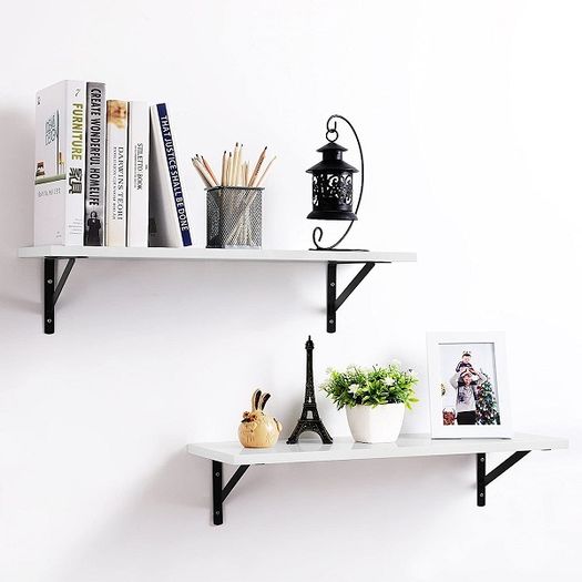New Set of 2 White Floating Shelves - FREE P&P