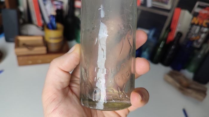 119 - Vintage Cork City Kiloh Clear Glass Lemonade Soda Kali Seltzer Water Embossed Lettering Decorative Collectible Bottle