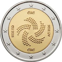 Ireland 2 Euro Commemorative Coin 2026 - Presidency of the Council of the EU. Uncirculated.
