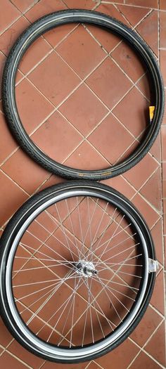 Bike tyre MITAS puncture protection with reflection on the side