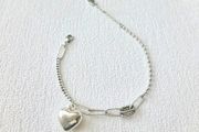 Loveheart Heart Silver Charm Bracelet