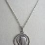 Antique Sterling Silver Catholic Saint Miraculous Mary Lourdes religious pendant and Necklace length 24" - 5,5g Image 3