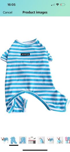 Dog Clothes, Dog Colorful Stripe Pajamas Soft Cotton Jumpsuit Bulldog Onesies Costume for Puppy Small Medium Dogs