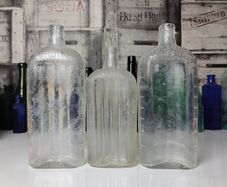 326 - Set of 3 Vintage Clear Glass Collectible Decorative Scrubbs Bottles