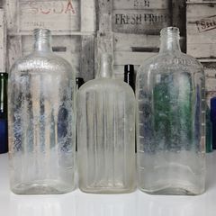 326 - Set of 3 Vintage Clear Glass Collectible Decorative Scrubbs Bottles