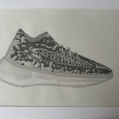 Pencil Drawing - Yeezy Sneaker Original