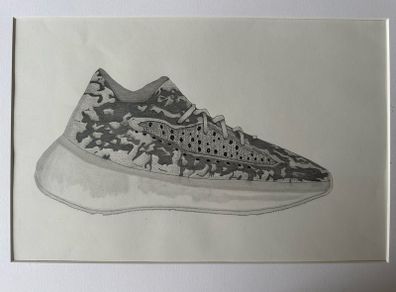 Pencil Drawing - Yeezy Sneaker Original