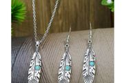 Boho Style Jewellery Set : Earrings + Pendant - ideal gift