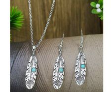Boho Style Set: Earrings + Pendant - nice gift + other designs available