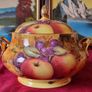 For Collectors Antique Kirsty Jane Orchard Gold Fine Bone China Hand Painted And Decorated Signed By Artist D. Hogue Large Two Handled Soup Tureen With Lid And Ladle Slot Made In England Image 2