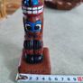 Souvenir Vintage Carved Wood Totem Pole Native American Indian Made in Alaska Image 2