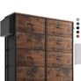 Fabric Chest of Drawers - Canvas Storage Unit with 8 Large Drawers Label Cards, Side Pocket & Hook for Living Room, Hallway, Bedroom Image 8