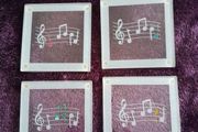 Box Set - Musical Notes -  Glass Coasters