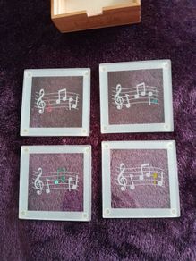 Box Set - Musical Notes -  Glass Coasters
