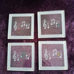 Box Set - Musical Notes -  Glass Coasters