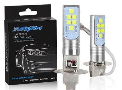 2Pcs H1 H3 LED Bulb Super Bright 12 3535SMD Car Fog Lights 12V 24V 6000K White Driving Day Running Lamp Auto