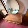 Vintage Dressing Table with Round Mirror Retro Vanity Image 4