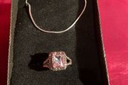 925 Sterling Silver Necklace &amp; White Metal Ring