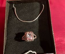 925 Sterling Silver Necklace & White Metal Ring