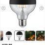Modern Smoked Glass Table Lamp with Additional Mirrored Bulb Image 3