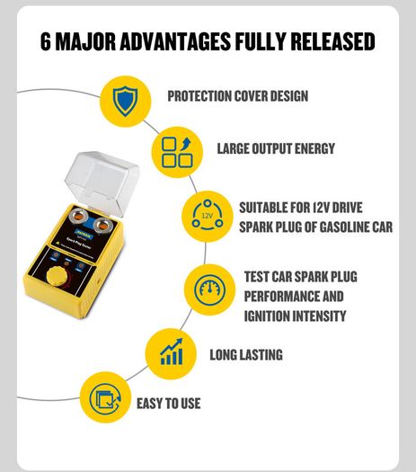AUTOOL SPT101 Car Spark Plug Tester Ignition Testers 220V 110V Automotive Diagnostic Tool 2 Holes Spark Plug Analyzer