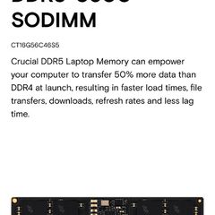 Crucial 16GB DDR5 sodimm 1.1v 5600