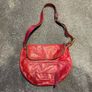 JAS M.B Designer Vintage Red Leather Messenger Handbag! Image 2