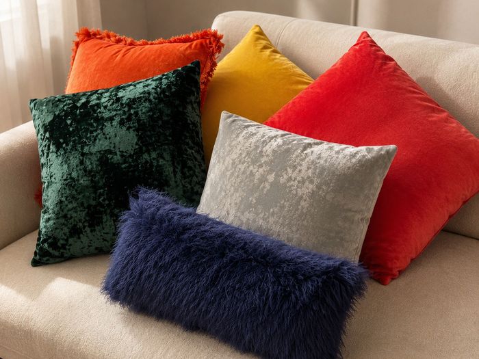 6 Velvet & Faux Fur Cushions Designer Decorative Cushions