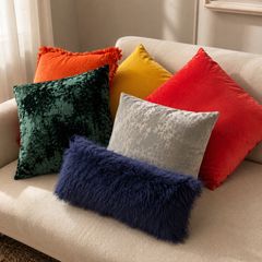 6 Velvet & Faux Fur Cushions Designer Decorative Cushions
