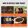 Compost Bin, 140.1L Dual Chamber Composting Tumbler, High Volume Two Rotating Chambers with 2 Sliding Door and Steel Frame Image 5