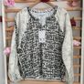 blouse Bnwt Irish brand No2moro size 12 khaki patterned long sleeve top Image 2