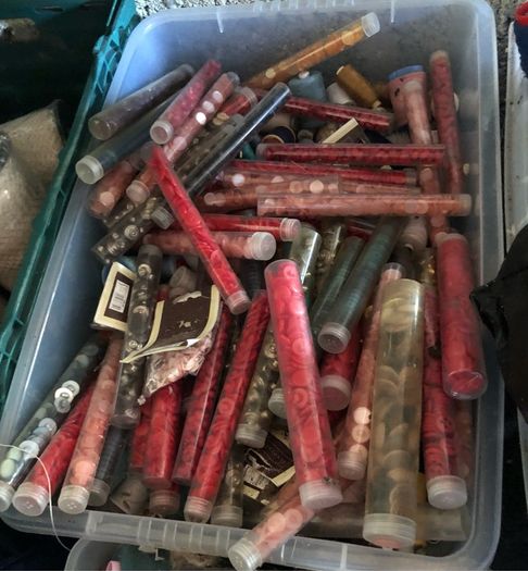 2 x crates full of buttons