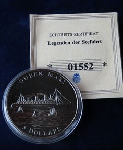 Mule error coin Queen Mary 5 Dollars 2006 (2005 old ship)