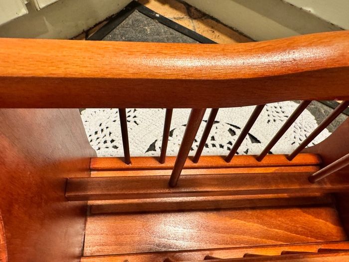 Vintage Wooden Spindle Magazine Rack / Vinyl Record Holder
