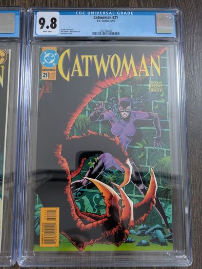 Catwoman Issue 7 and 21 CGC 9.8 Graded Comic Books Batman knightfall knightquest Balent DC