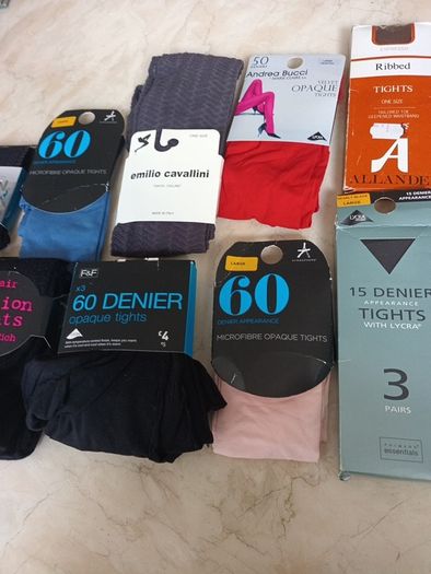 Selection  Of Tights X 9 Pairs - Different   & Styles.  Tights    S.Large.  B.N.W.T