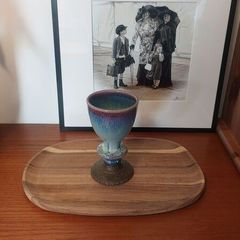 Wonderful Single Studio Art Pottery Goblet by Martin Branch Lyre Pottery, Cloncorban, Rossmore, Clonakilty, West Cork in a Fabulous Colourful Variegated Glaze. # One