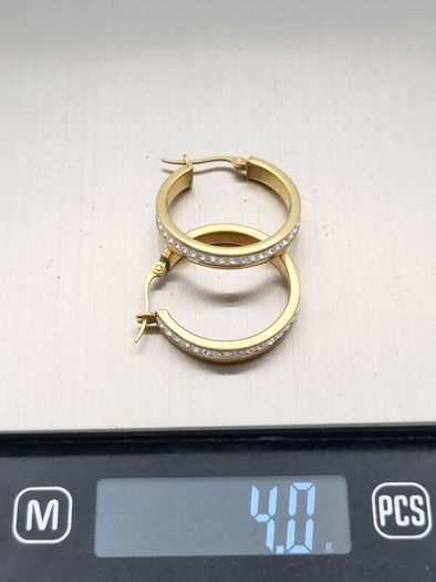 Gold Bonded 925 Sterling Silver & CZ Hoop Earrings